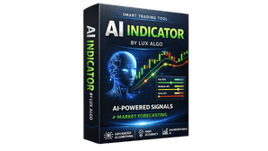 AI trading indicator on forex chart showing automated trend analysis for beginners