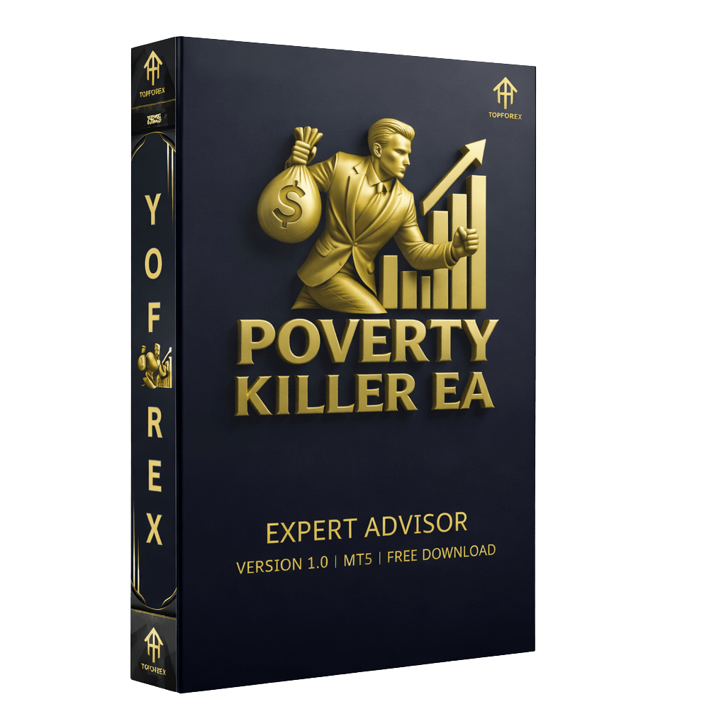 Poverty Killer EA automated Forex trading robot showing buy and sell signals on MT4/MT5