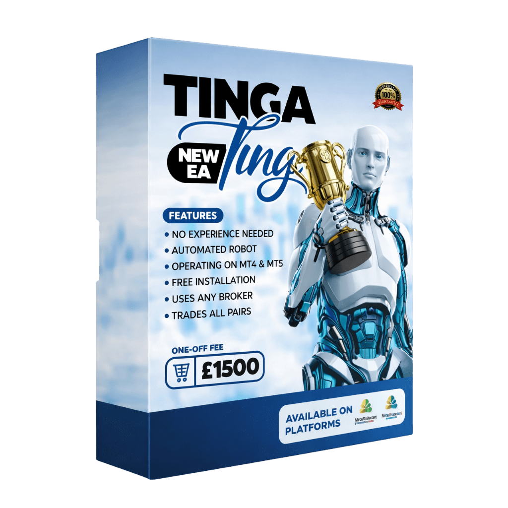 Tinga Tinga EA automated Forex trading robot analyzing market charts with smart entries on MetaTrader platform