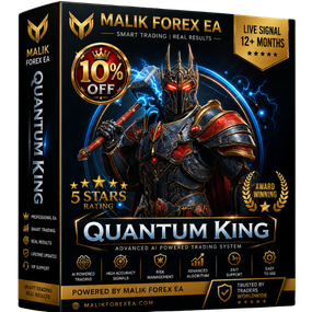 Quantum King EA automates Forex trading with rule-based execution, market monitoring, and risk management.