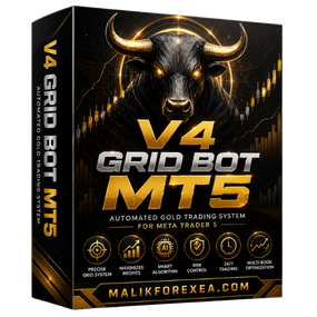 V4 GRID BOT MT5 is an automated grid trading EA for MetaTrader 5 with multi-position management, adjustable grid settings, SL/TP,
