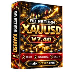 BB Return MT5 v7.40 is an automated XAUUSD Gold trading EA for MetaTrader 5, featuring Bollinger Bands mean reversion, M5 trading