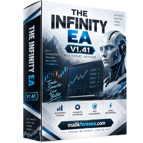 The Infinity EA MT5 v1.41 is an AI-powered automated scalping EA for XAUUSD, GBPUSD, and AUDCAD, featuring market analysis, automated