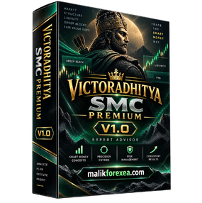 Victoradhitya SMC Premium v1.0 is a Smart Money Concepts trading EA featuring market structure analysis, Order Blocks, Fair Value Gaps