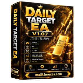 Discover Daily Target EA MT5 V1.07 features, Gold trend-following strategy, daily profit targets, MT5 installation, backtesting, and risk management.