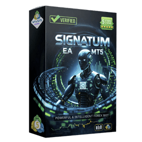 Signatum EA automated Forex trading robot analyzing market trends and executing trades on MetaTrader platform