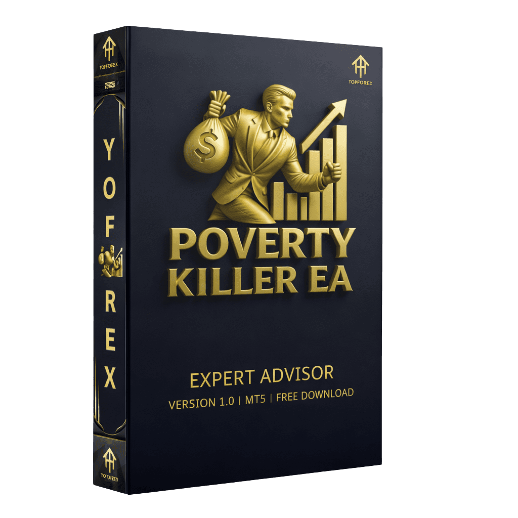 Poverty Killer EA automated Forex trading robot showing buy and sell signals on MT4/MT5