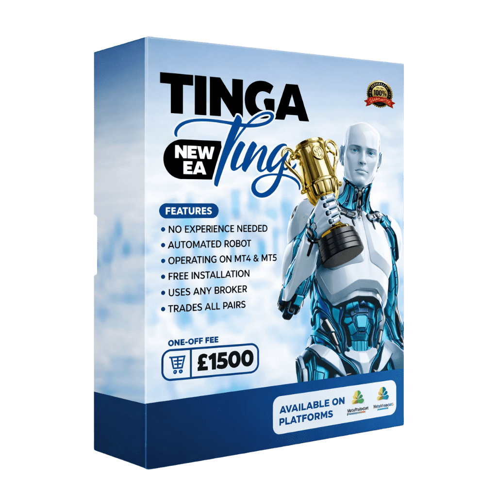 Tinga Tinga EA automated Forex trading robot analyzing market charts with smart entries on MetaTrader platform